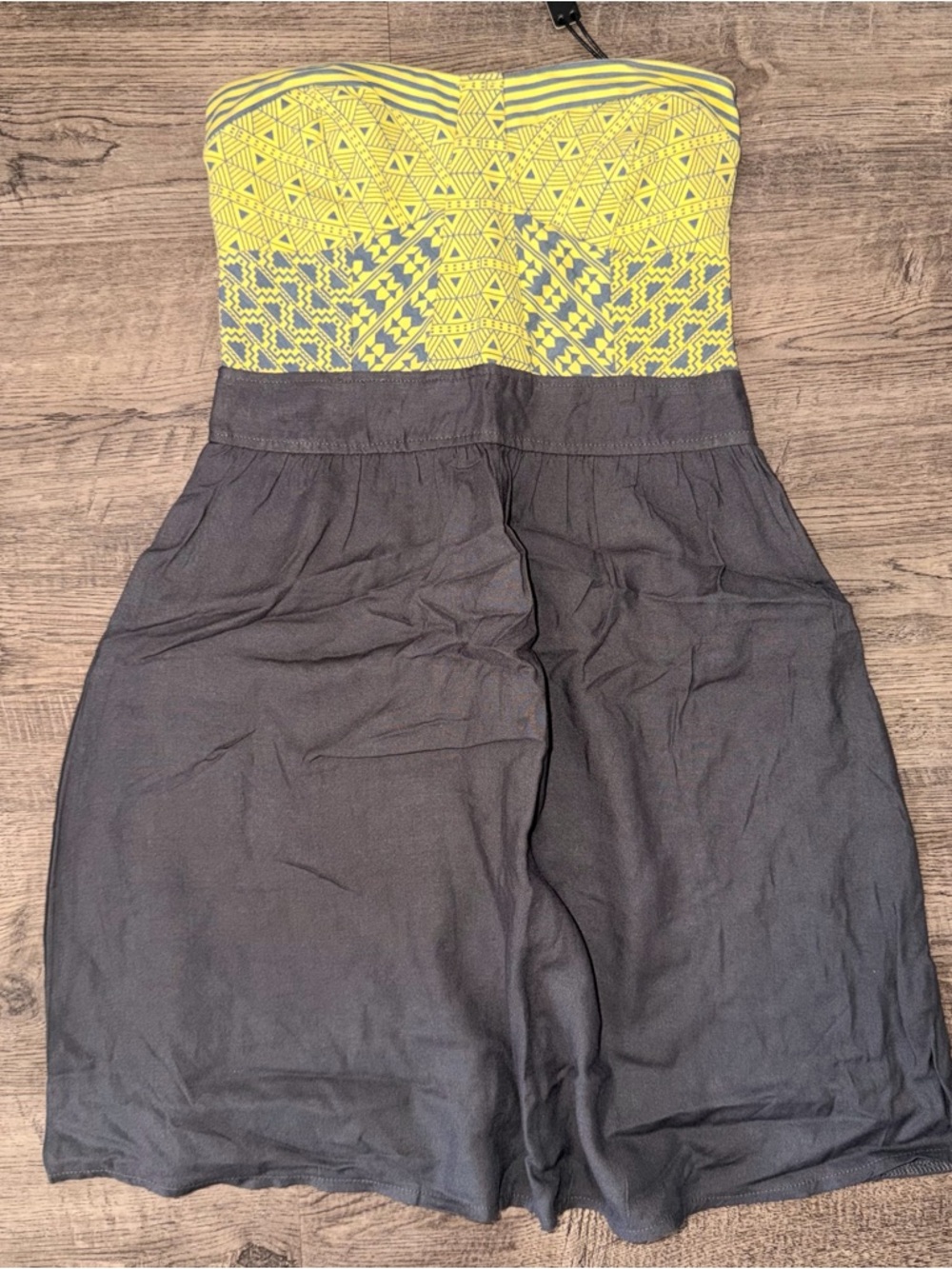 O'Neill Yellow and Gray Strapless Junior Girls Casual Dress
